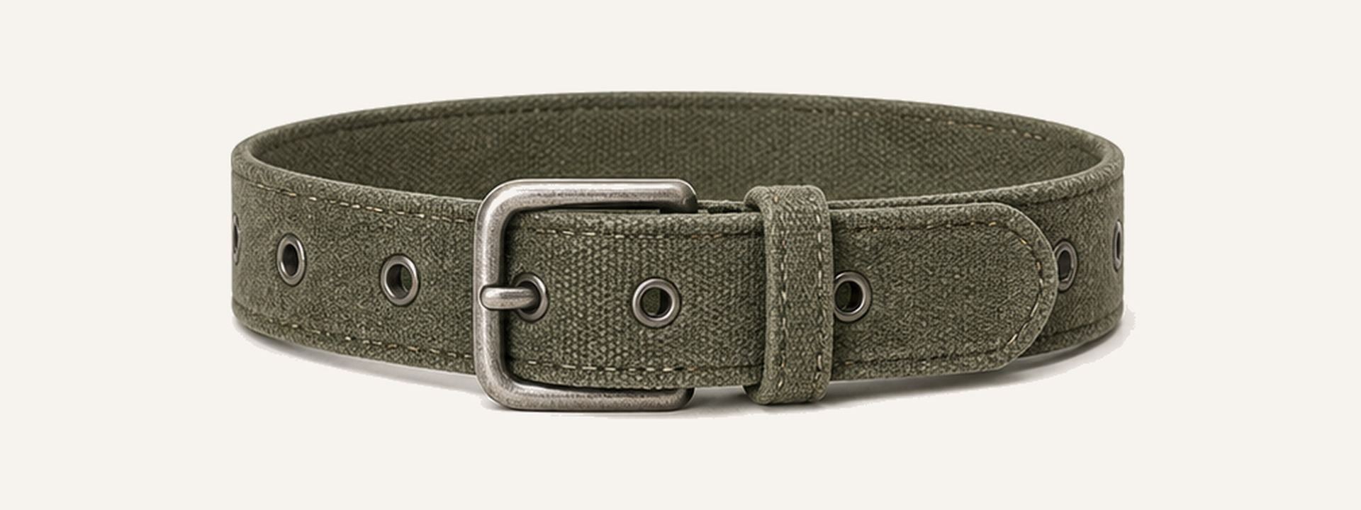 Washed grommet canvas belt - Washed sage