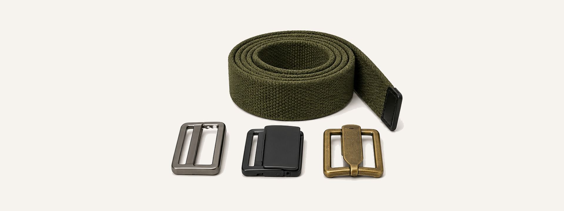 Interchangeable canvas belt set - Olive