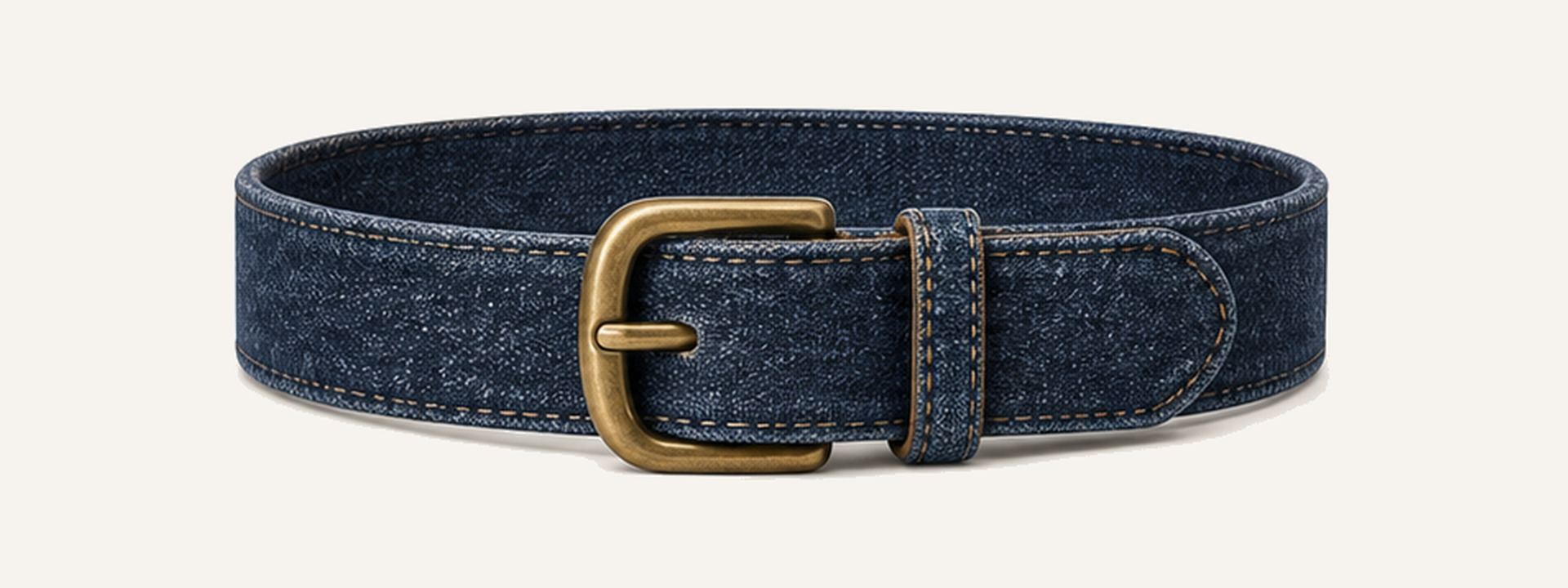 Washed indigo denim-look belt - Indigo