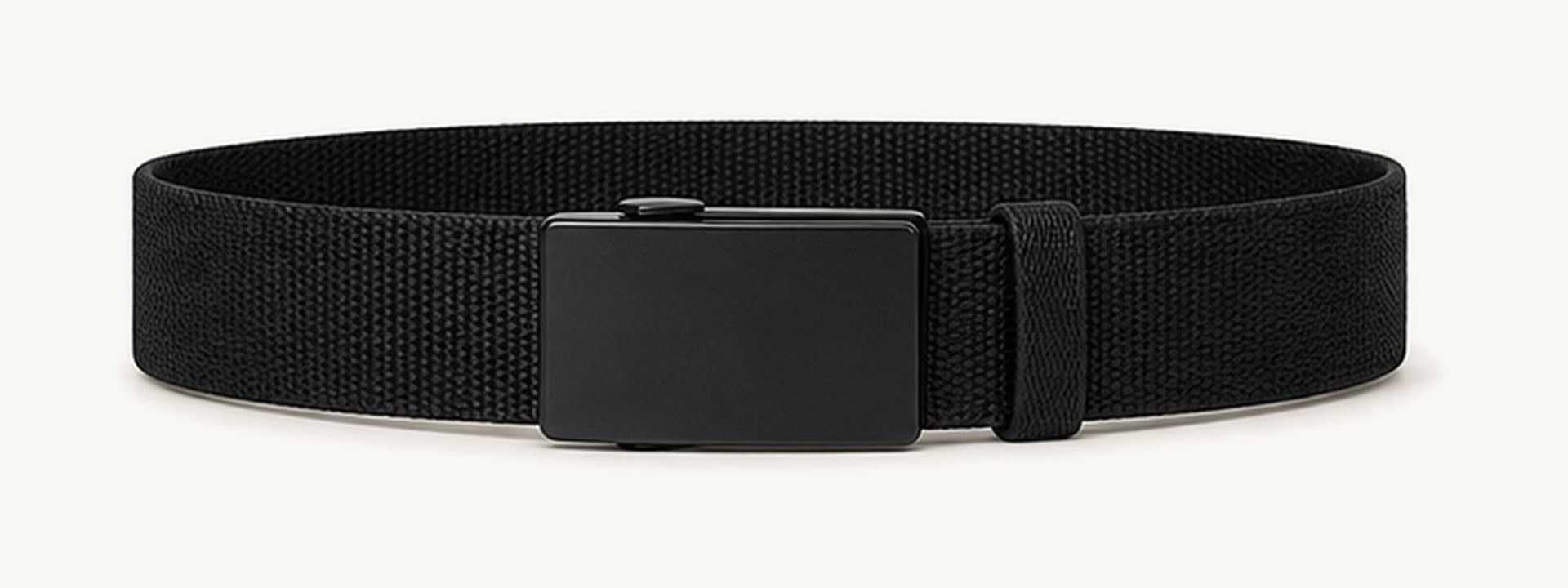 No-hole plaque stretch belt - Black