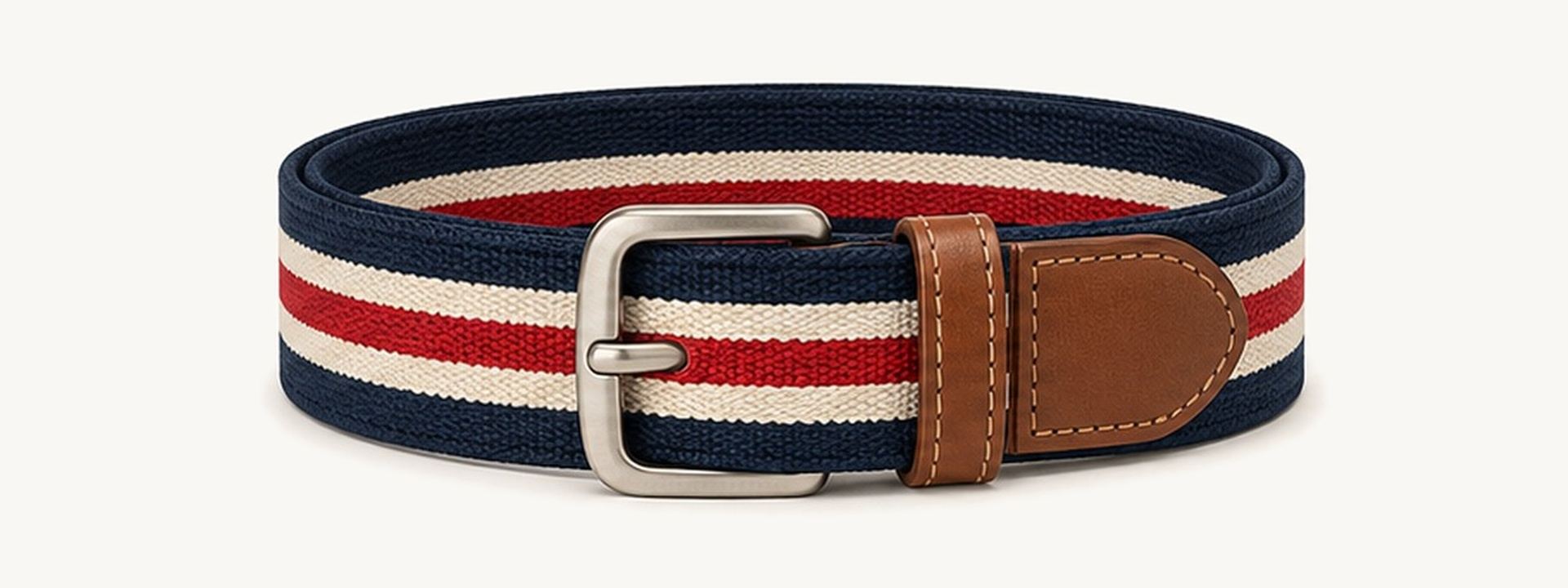 Regatta stripe elastic belt - Navy / Red stripe