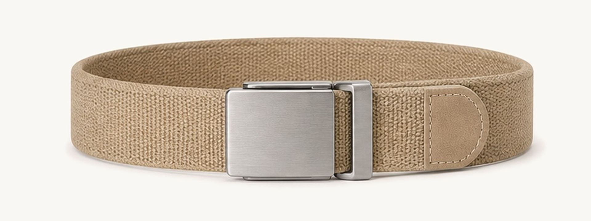Adjustable sliding clasp belt - Beige