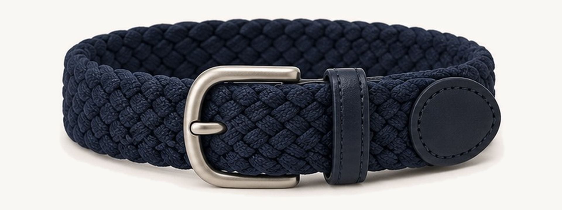 Junior stretch braided belt - Navy