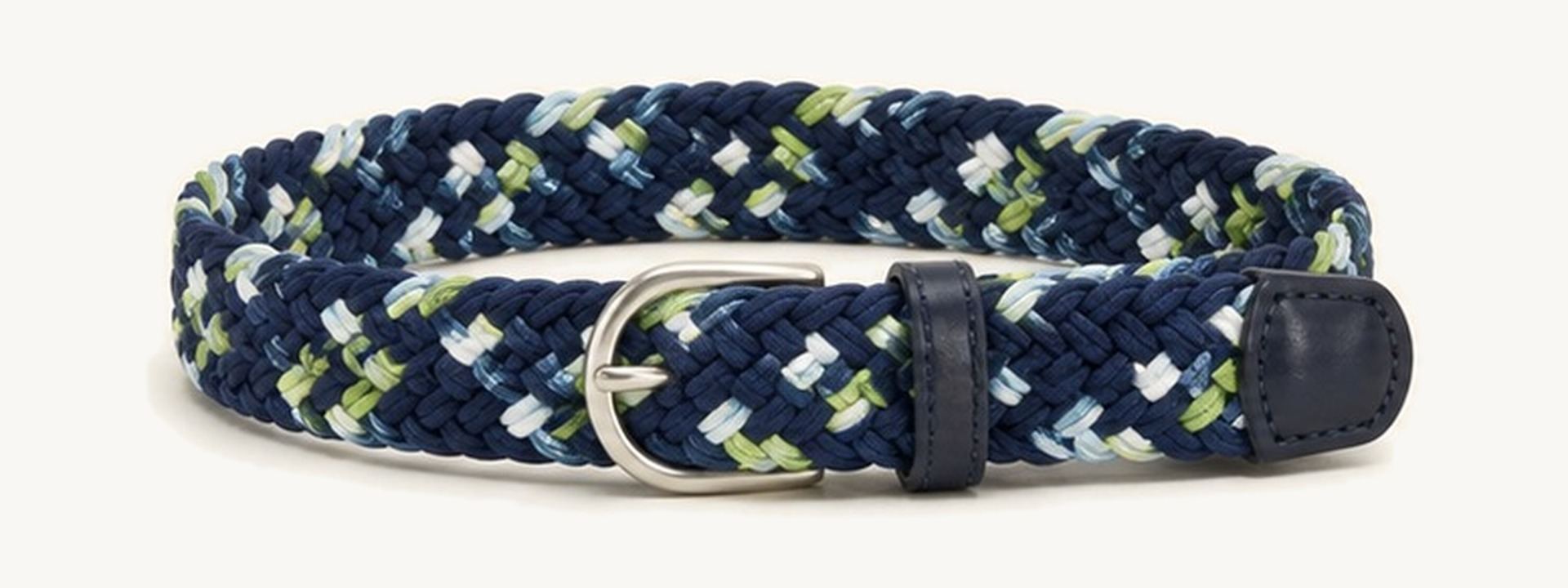 Multicolor braided kids belt - Navy multicolor