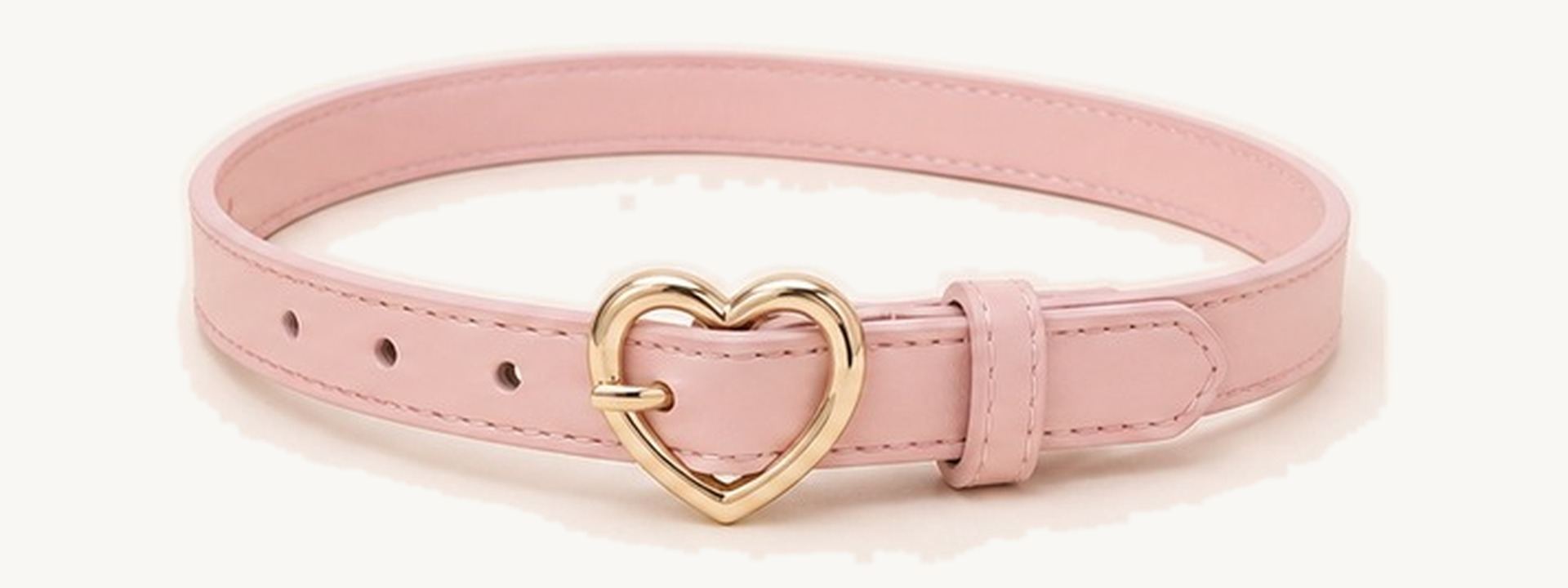Girls heart buckle belt - Pink