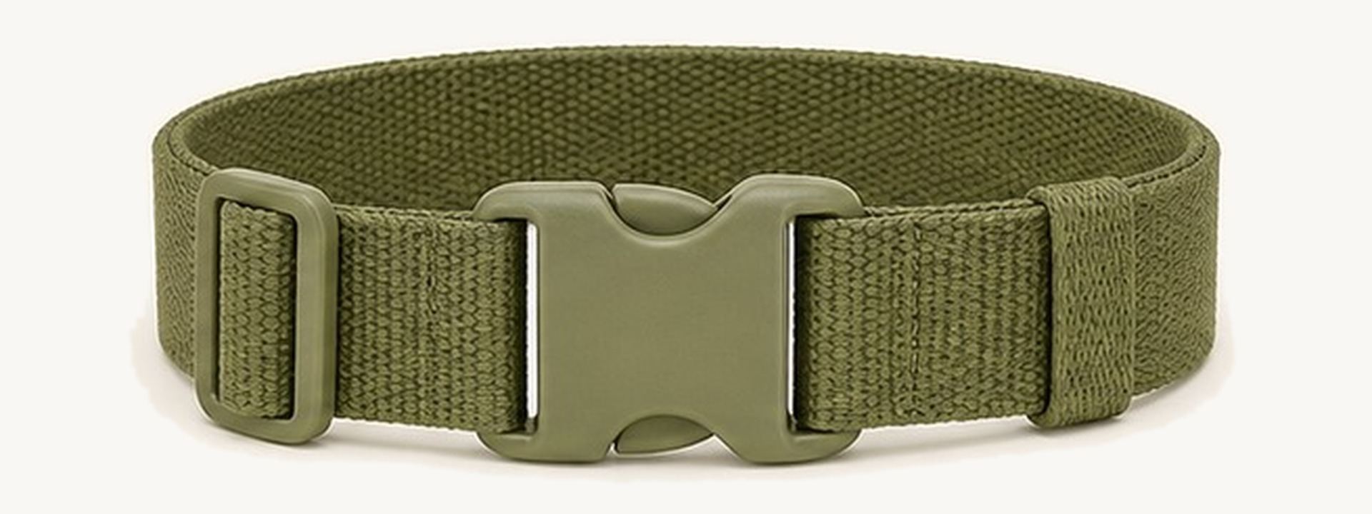 Rounded plastic buckle belt - Olive