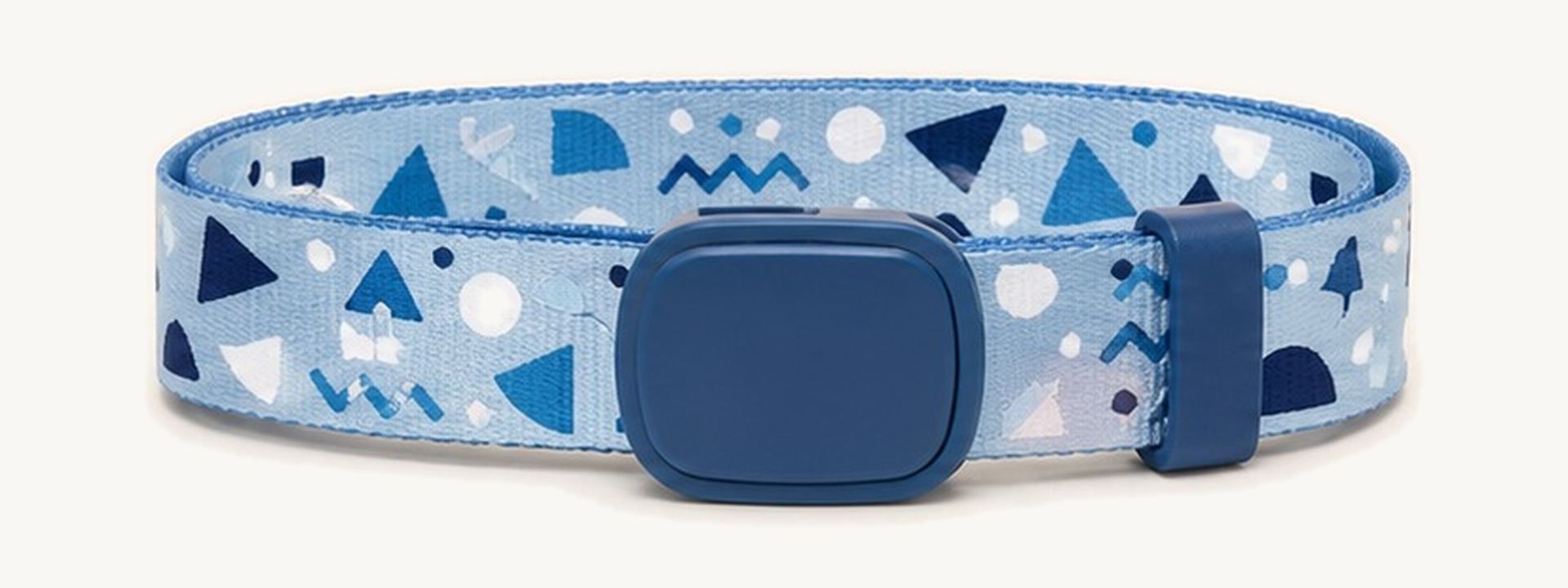 Geometric print kids belt - Blue geometric