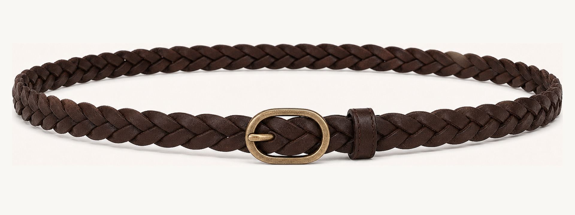 Bonded braided split belt - Dark brown