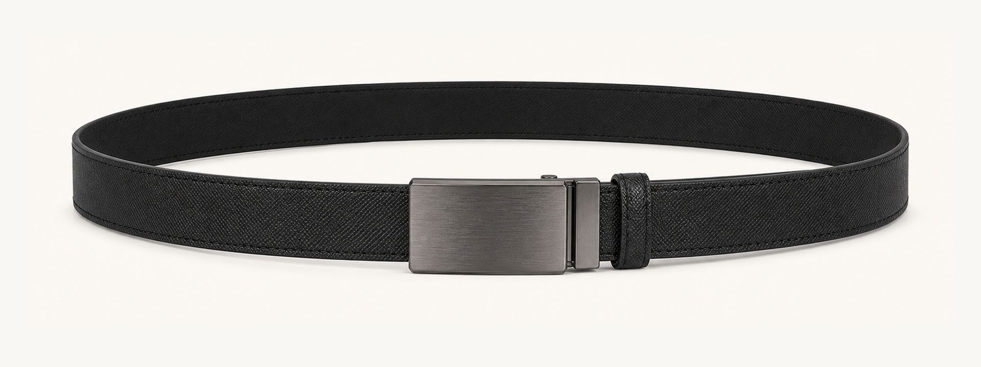Saffiano plaque belt - Black
