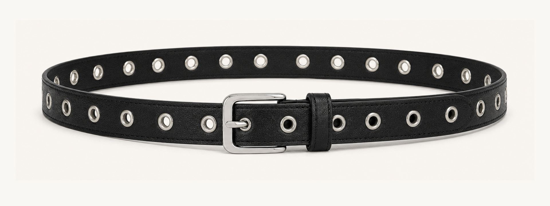 Metal grommet belt - Black