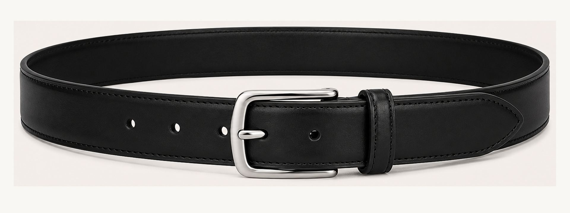 Classic smooth dress belt - Black