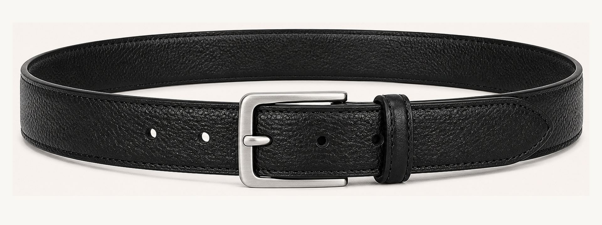 Pebbled business belt - Black