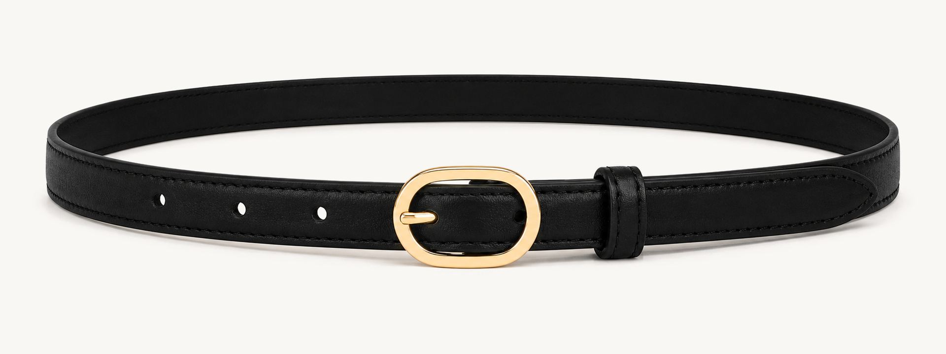 Slim oval belt - Black