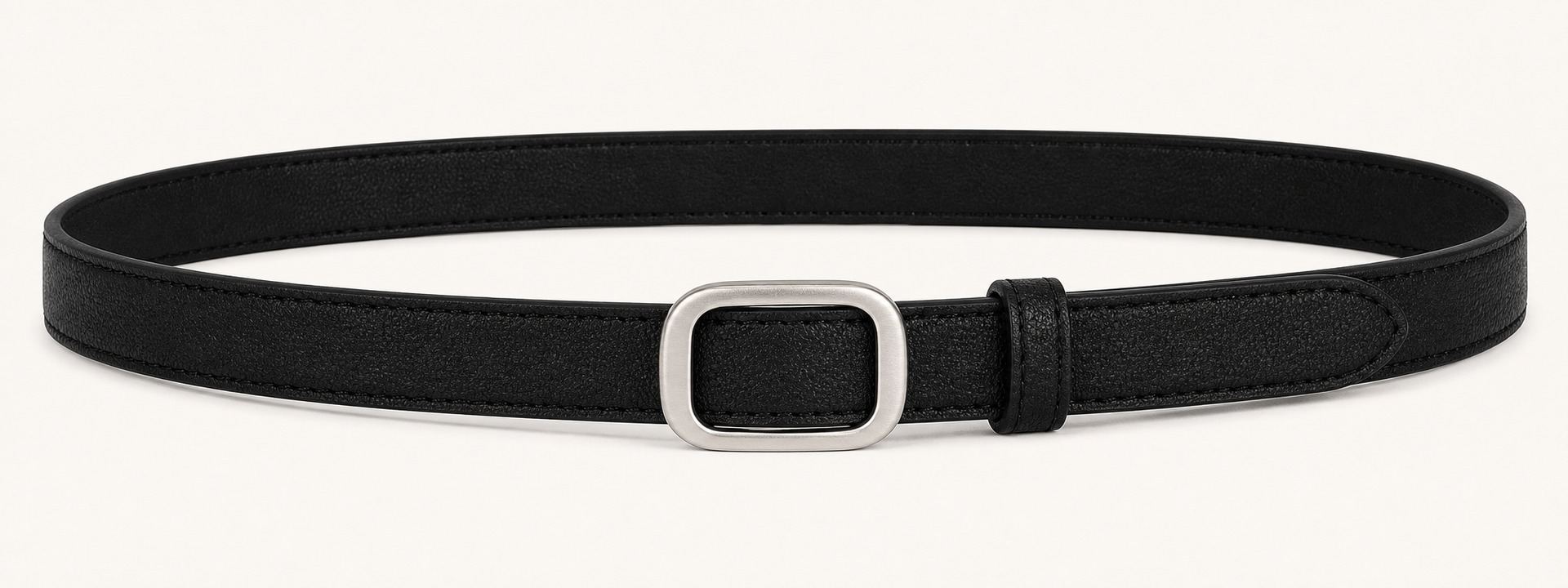 Open-loop buckle slim belt - Black