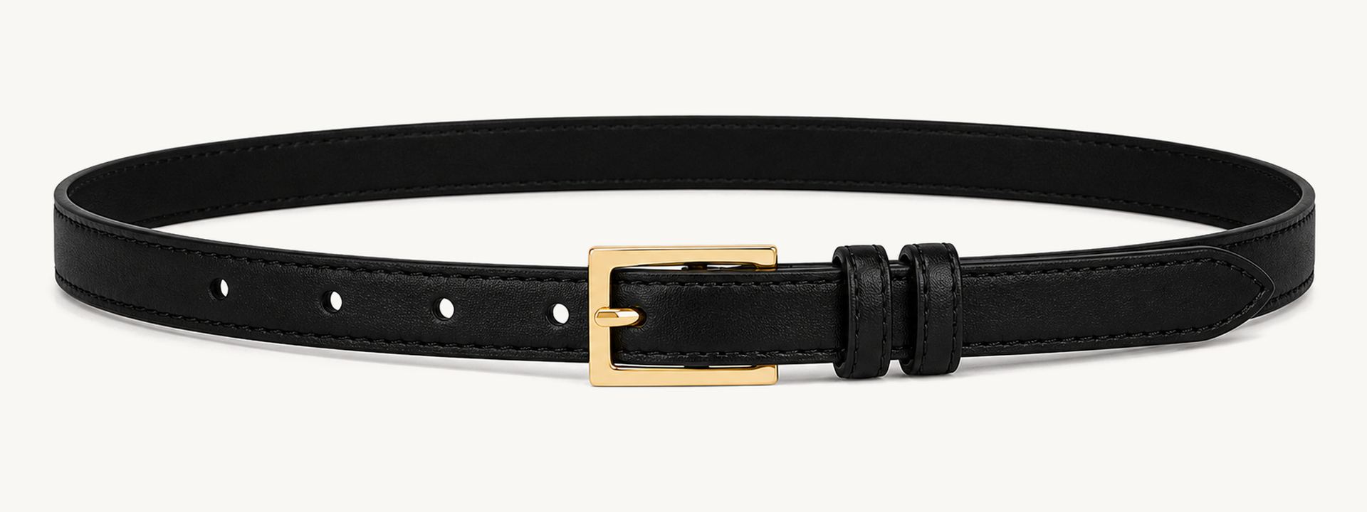 Double keeper slim belt - Black