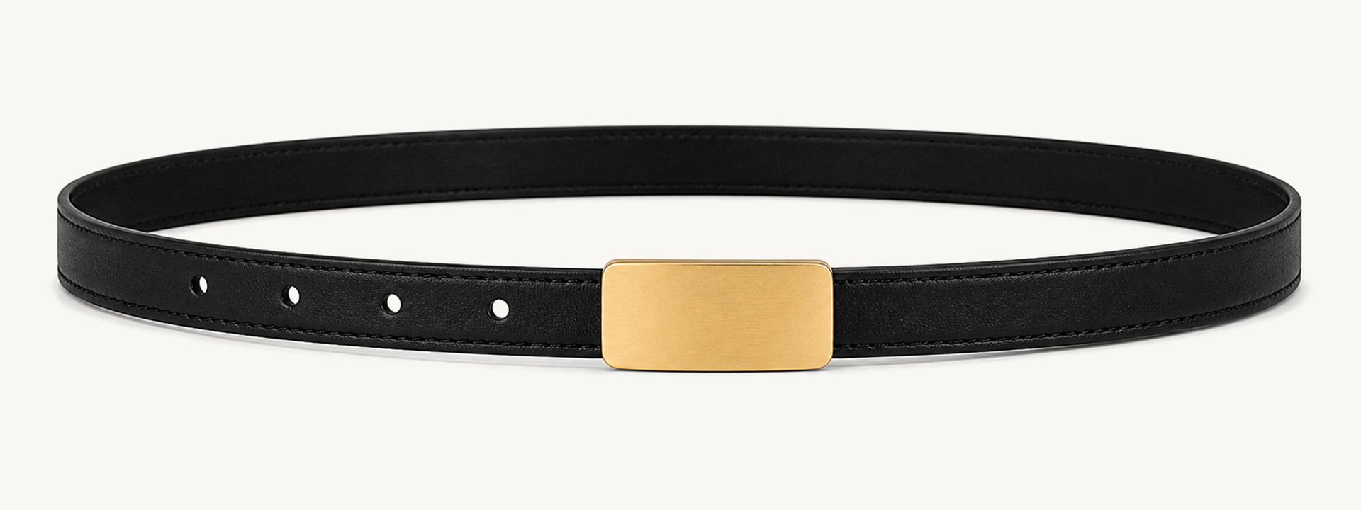 Flat plaque waist belt - Black