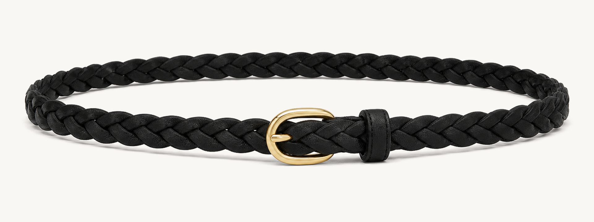 Braided slim belt - Black