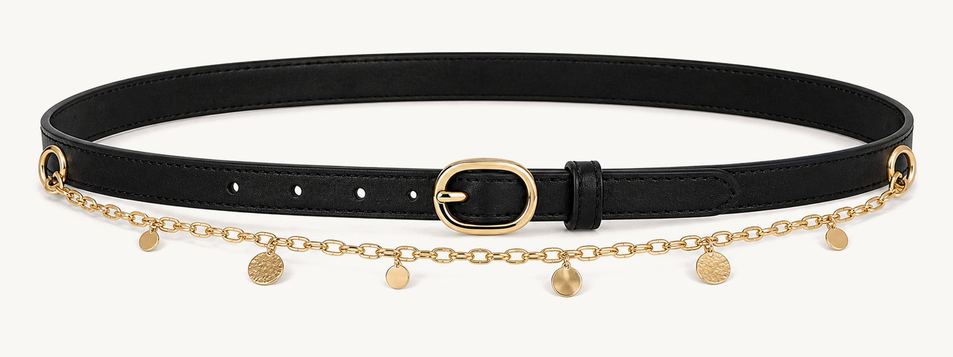 Chain waist jewelry belt - Black