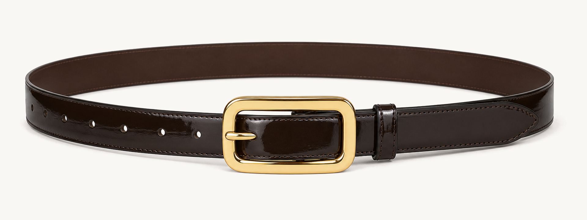 Low-slung oversized buckle belt - Espresso