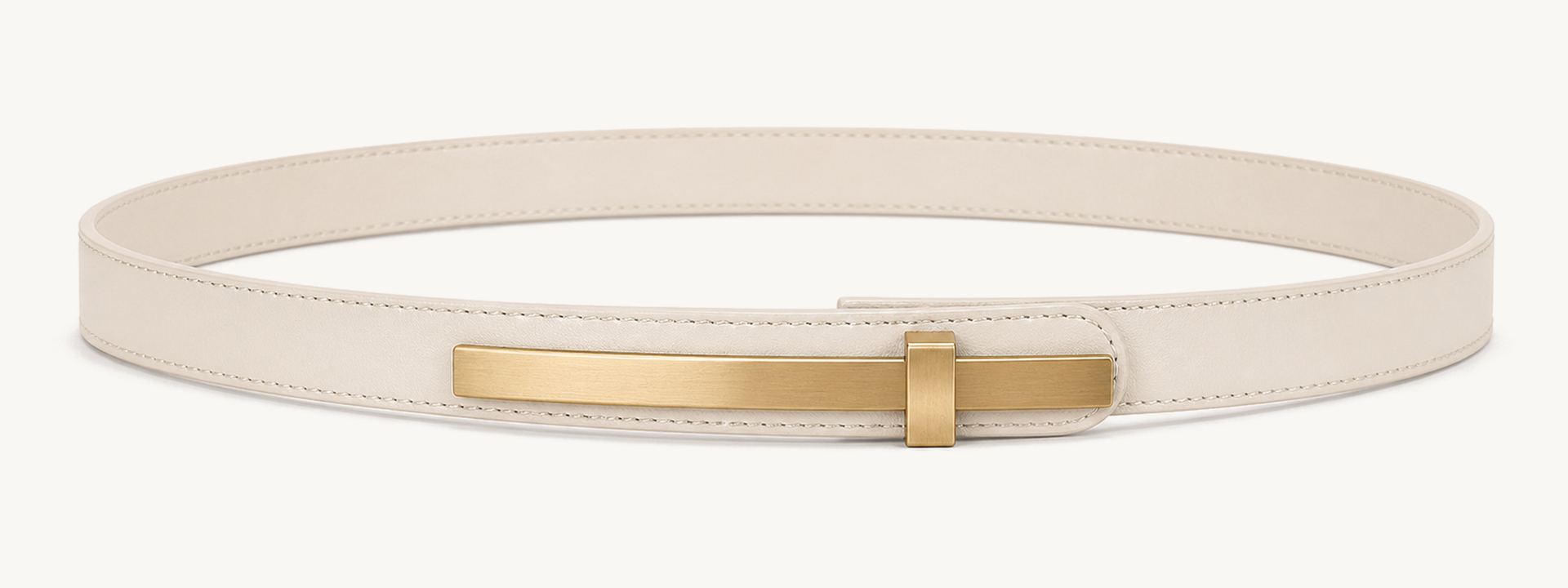Architectural bar buckle belt - Ivory