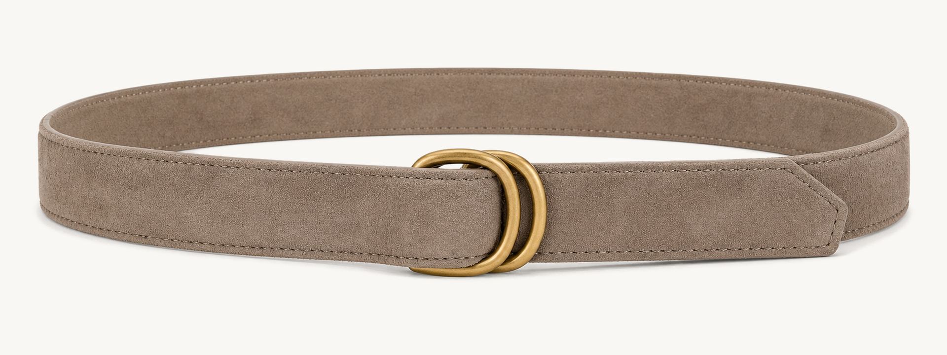 Suede D-ring sash belt - Taupe